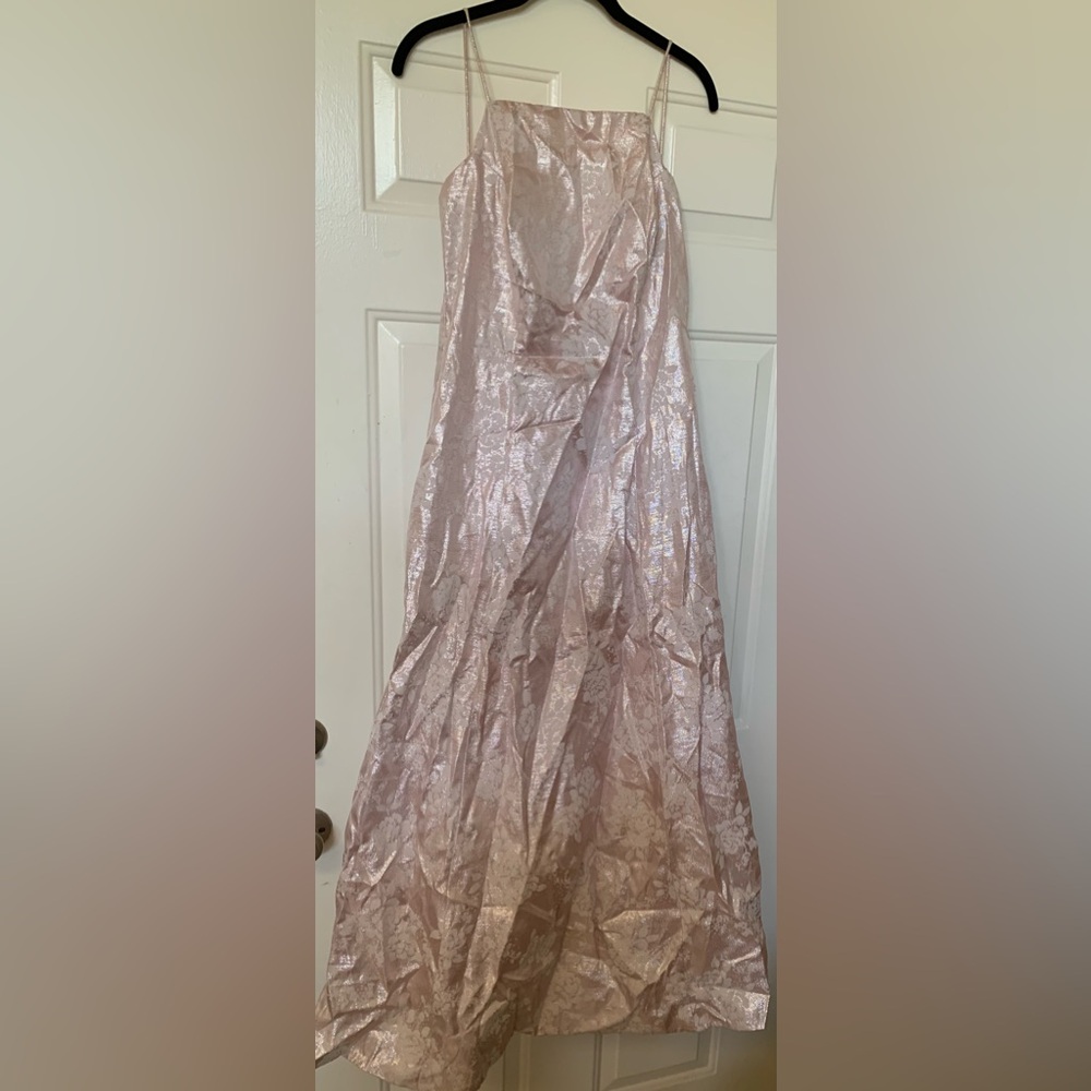 90s vintage Night Way metallic Fairycore brocade floral Dress 🌴